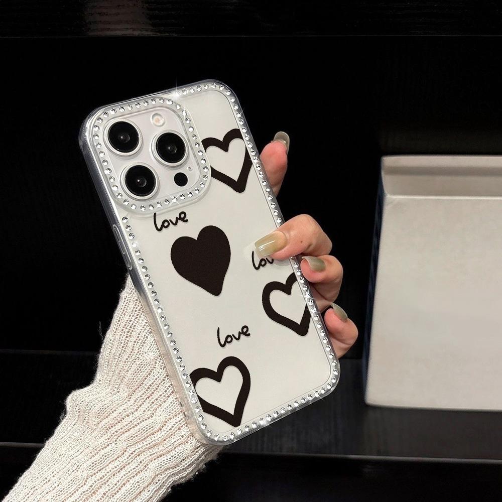 Bracelet Chain Phone Case For iPhone 17 16 15 13 14 for 17Air 17 12 14 16 Pro 17 14 16 Pro Max Sparking Diamond Cute Pattern Hard Cover With Lanyard