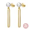 ORSA JEWELS Vintage 925 Sterling Silver Natural Baroque Pearl Earrings with Paper Clip Eardrops for Women Handmade Jewelry GPE29