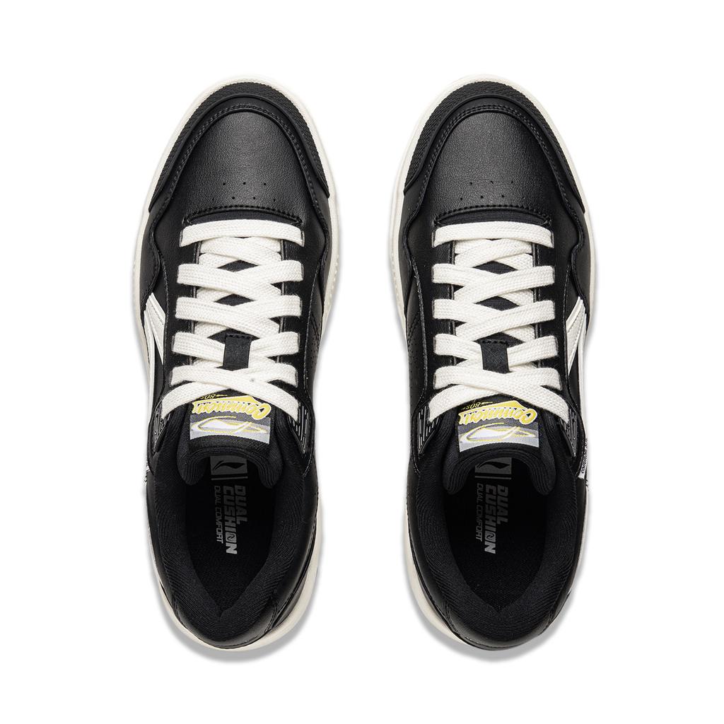 Li Ning Tendenza Moda Comune Anni '80 Antiscivolo Resistenti Scarpe da Skate Basse Uomo Sneakers Nero Bianco AGCU157-1