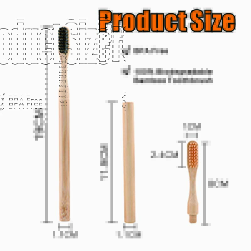Eco Friendly Biodegradable Soft Disposable Natural Round Handle Detachable Replaceable Head Customizable for Toothbrush