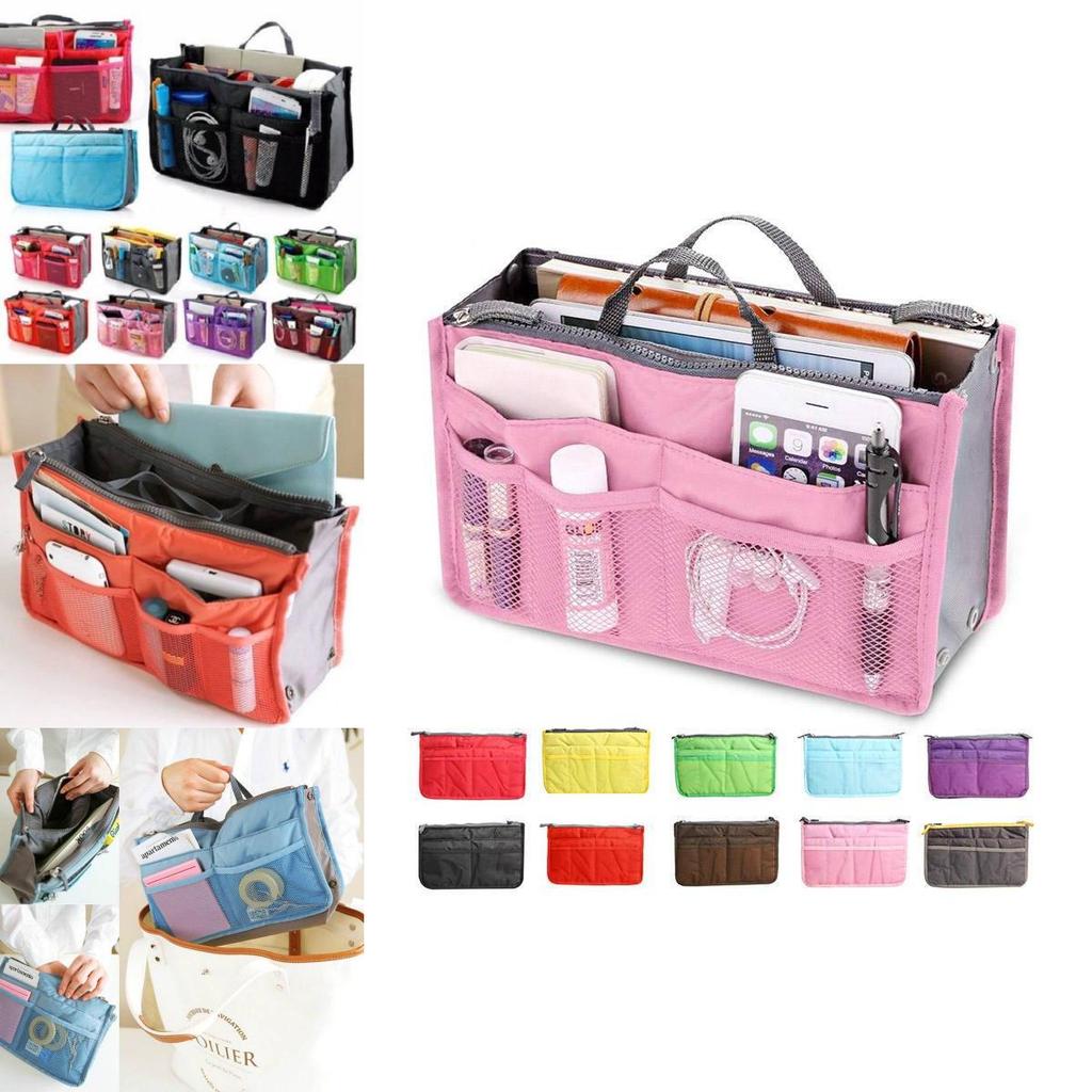 Spacious Modern Double Zipper Polyester Makeup Bag For Travel Cosmetics And Toiletries
