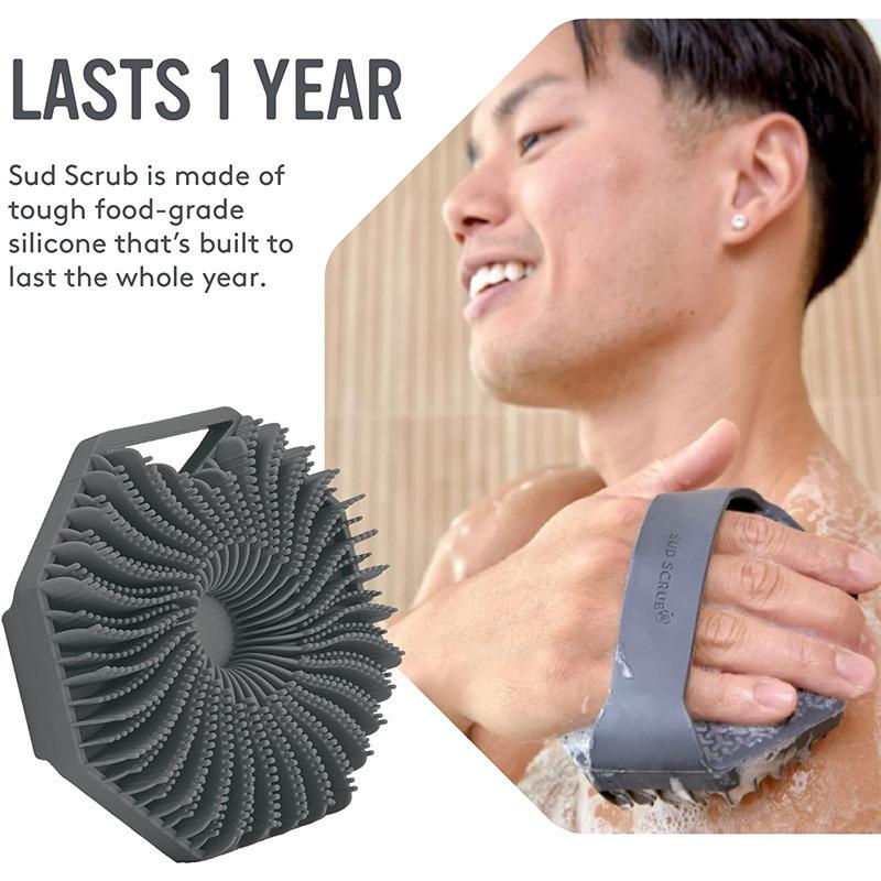 Silicone For Brush Body Showering Polygonal Silicone Bath Brush Portable Massage Brush For Fish Fins