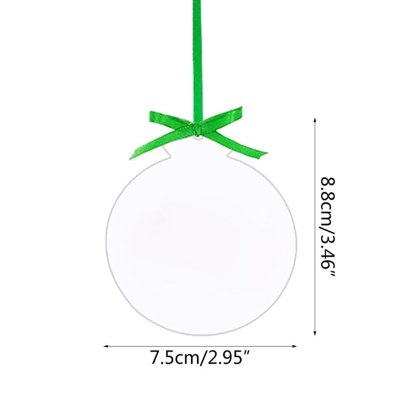 50 szt. Przezroczyste Okrągłe Akrylowe Ozdoby Świąteczne DIY Puste Kółko Żarówka Ozdoba Choinkowa Etykietki z Imieniem na Skarpetę Świąteczną