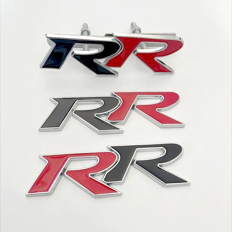 3D Metal RR Logo Car Front Grille Rear Trunk Emblem Badge Decals For Honda Civic Mugen Accord Crv City Hrv Sticker Accessories JP8