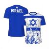 חולצת כדורגל גברים עם דוגמת דגל ישראל, טרנד קיץ, חולצה עליונה מודפסת עם סמל לאומי תלת-ממדי, בגד קצר שרוולים אופנתי וקז'ואלי