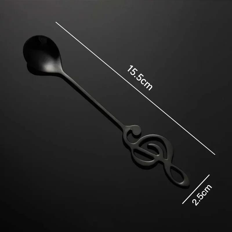 Stainless Steel Musical Note Spoon Creative Coffee Spoon Ice Cream Teaspoon Stirring Dessert Spoon Home Accessories