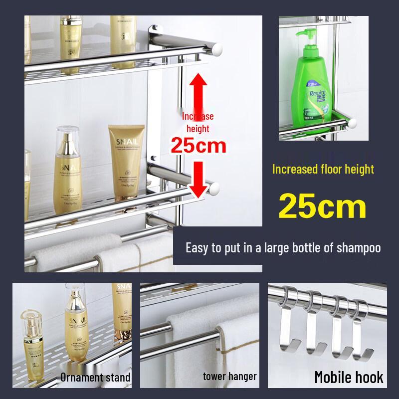 Verdicktes Edelstahl Badezimmerregal