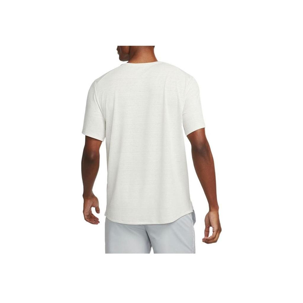 Nike Dri-Fit Miler Glowing Logo Crew Neck Running Short Sleeve T-Shirt Men Tops Light-Bone CU5993-072