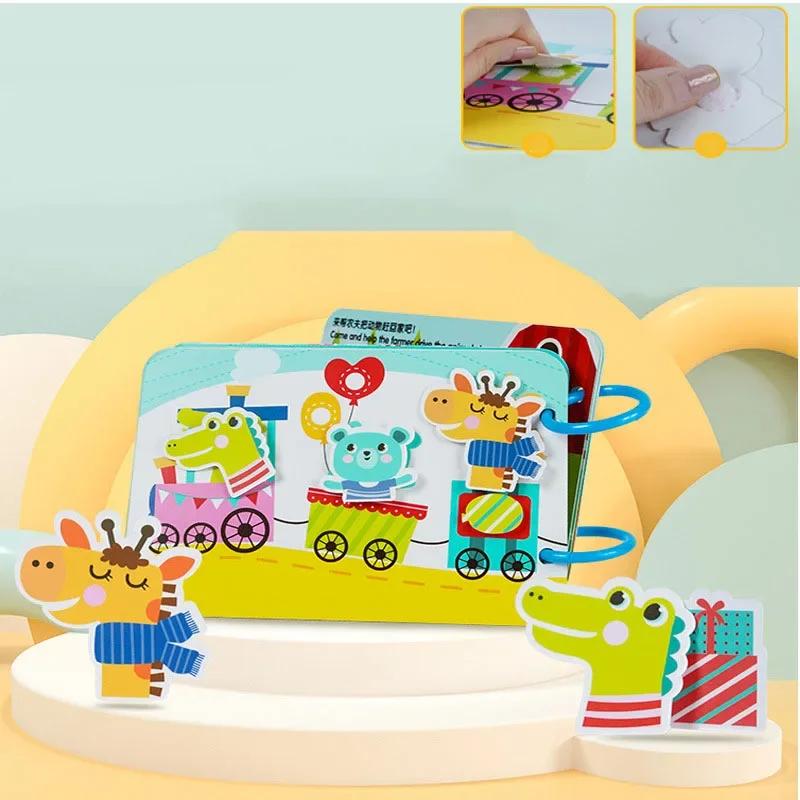 Kid Quiet Busy Book Montessori Baby Educational Toy Pasture Friut Animal Sorting Match Game Baby Sticker Toy for Child Book Gift