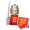 MOC Medieval Knight Castle Figures Building Blocks Weapon Wolf Swordsmen Guard Bow Arrow Shield Flags Warhorse Toys Gifts S002