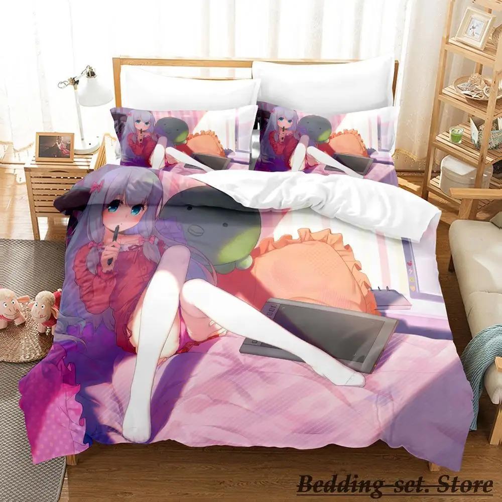 Sagiri Izumi Anime Bedding Set Single Twin Full Queen King Size Duvet Cover for Adult Kid Bedroom Decor