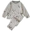 Winter Fluffy Long Warm Pajama Set with Animal Nordic Relaxing Panda Cotton [Stream] Women's Loungewear, Material, Sleeves, Print, Pockets,
