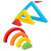 Wooden Toys DIY Assembled Rainbow Building Blocks Set Children Montessori Early Learning Stacked Balance Educational Toys
