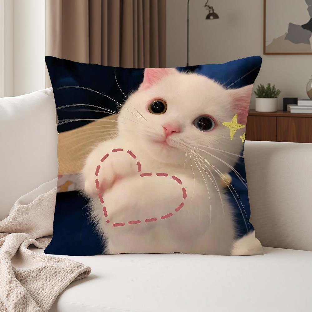 Funny Cat Cartoon Cute Pillow Case Suitable For Bedrooms Living Rooms Cars Home Decoration