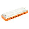 Blues Harmonica 10 Holes Mouthorgan G Key Stainless Steel ABS Resin Wind InstrumentOrange