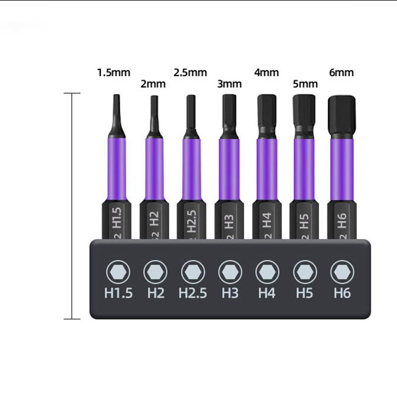 10Pcs H1.5-H8 Hex Head Wrench Drill Bit with Screwdrivers Bit Holder Set 1/4" Quick Release Shank Magnetic Screwdriver Bit Tools