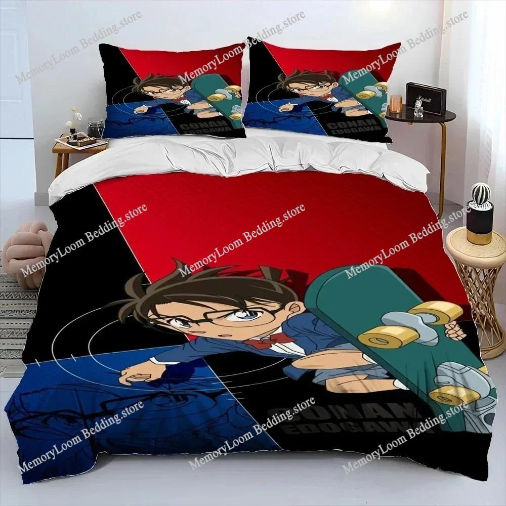 Detective Conan Premium Luxury Bedding Set Japan Cartoon Soft Duvet Cover Plush Comforter Bedspread Twin/Single Size Printed
