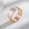 Luxury Natural Zircon 10Mm Width Rings For Women  Rose Gold  Color Mix Setting Design Daily Bride Wedding Jewelry
