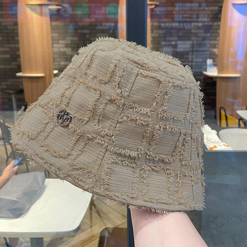 

Панама для женщин Новая корейская версия Большой обхват головы Нишевая мода Шляпа-ведро Маленькая панама Трендовая 56-59CM