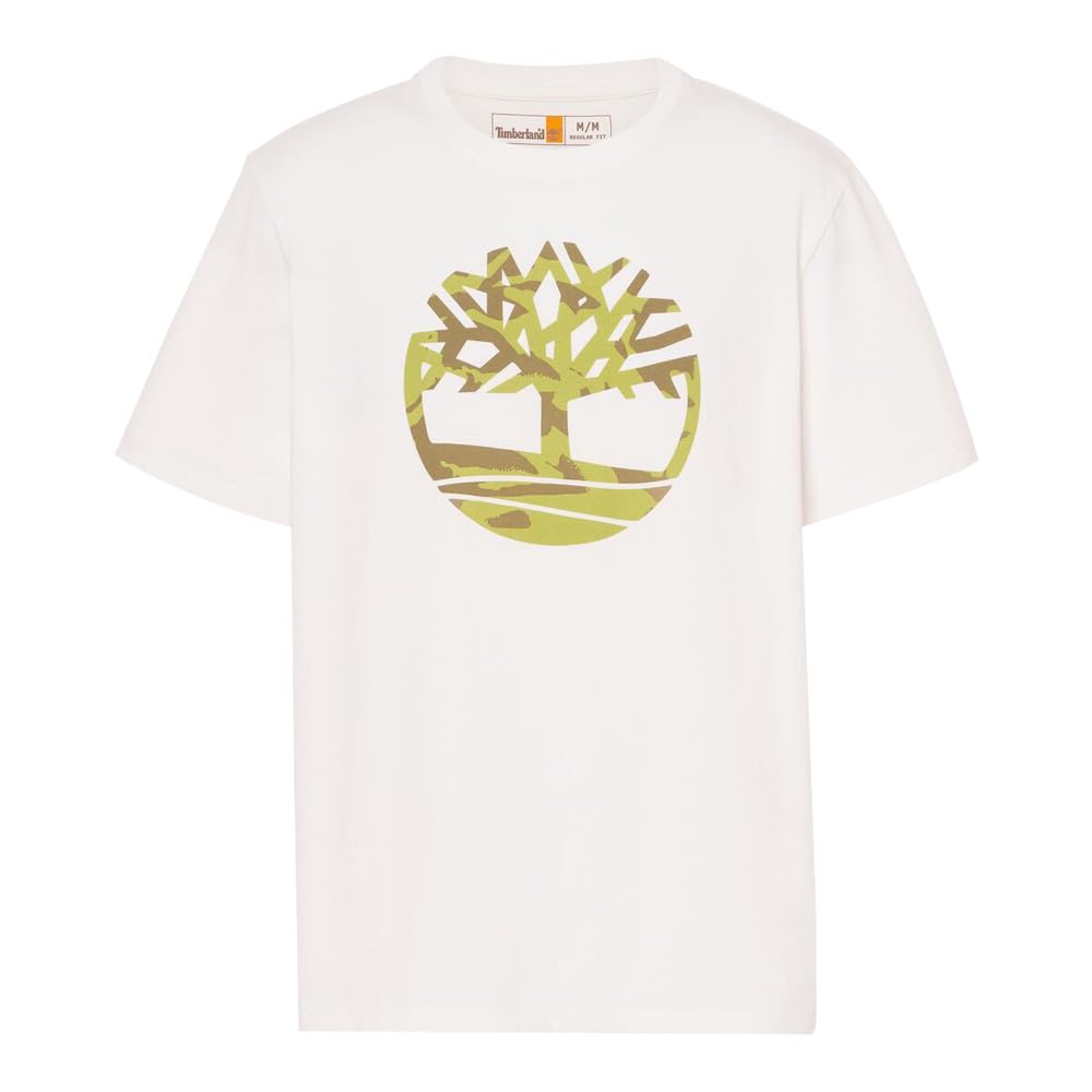 

Timberland Men s Short Sleeve Northwood Tree Camo Logo T-Shirt, White, Medium, TB0A2Q5Q1001