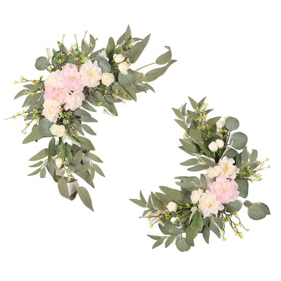 Yousheng 2Pcs Artificial Flowers Vivid Anti-fade No Wither Faux Silk Flower Wedding Welcome Simulated Flower Wedding Supplies