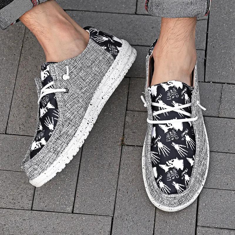 Męskie tenisówki wsuwane buty do jazdy samochodem mokasyny oddychające płaskie buty męskie buty na co dzień