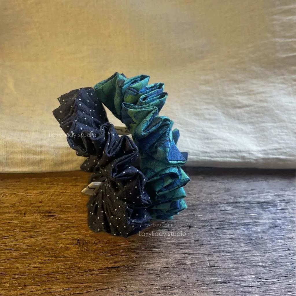 Fine Polka Dot Printed Small Intestine Circle, Elegant Hair Tie, Flower Bud Hair Band, Ponytail, Rubber Band and Hair Tie