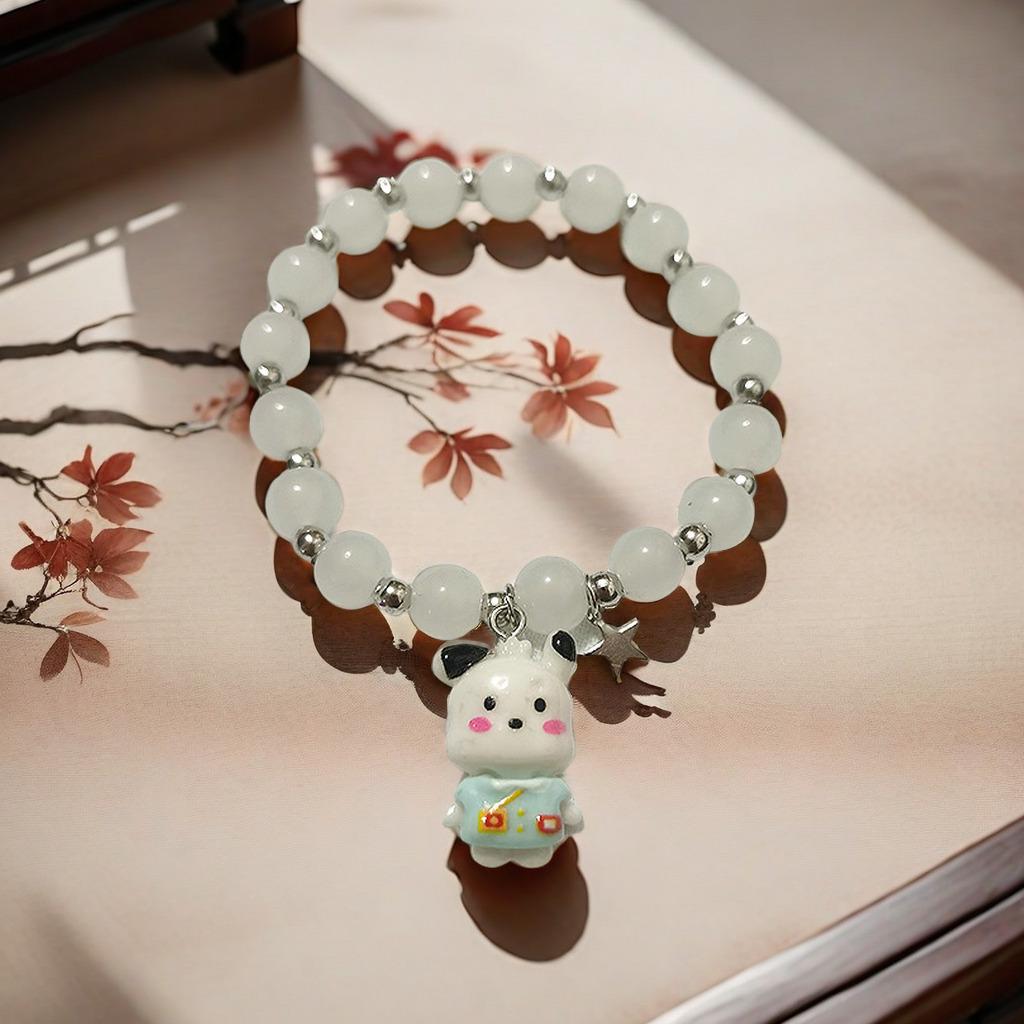 2025 Jadeite Green Jade Rabbit Bracelet: High-End Chinese Style, Year of the Snake, Elegant Women's Niche Beaded Design