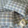 Sleeping grid all cotton color woven washed cotton grid sandwiched cotton bedding sheet