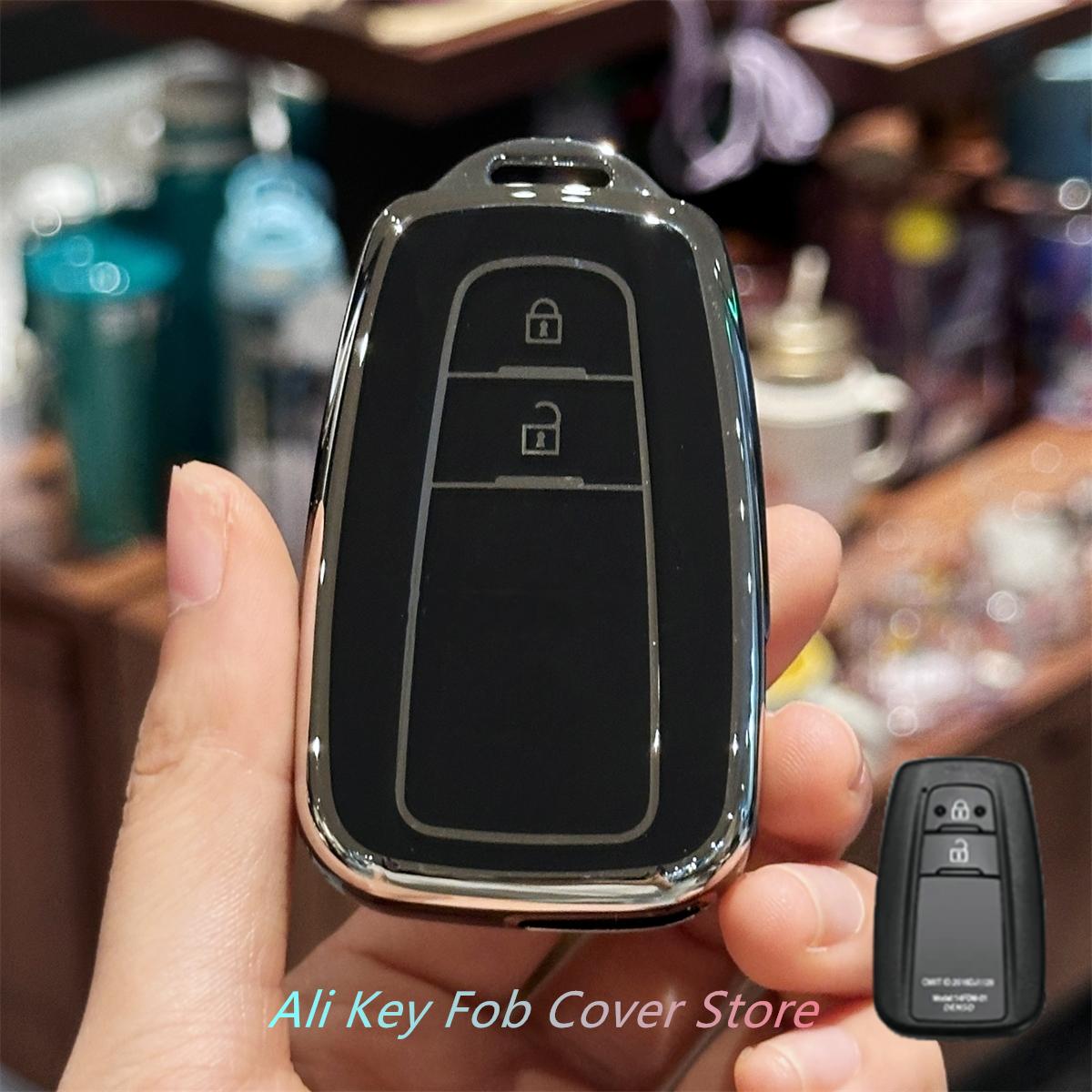 

Key Fob Cover Keyring Keychain Lanyard for Toyota Prius Camry Corolla CHR C-HR RAV4 Land Cruiser Prado чёрный