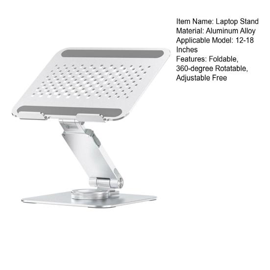 Multifunctional Lifting Laptop Stand 360-degree Rotatable Aluminum Alloy Bracket for Notebook Phone