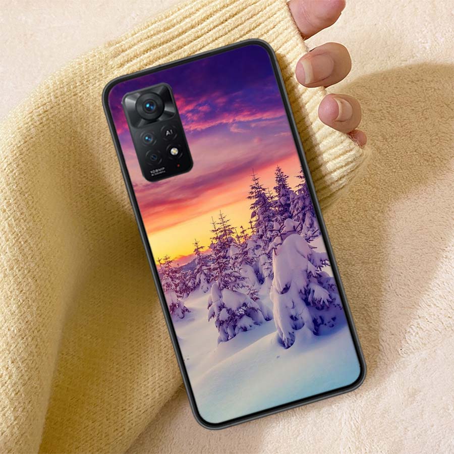 New Landscape Winter Light Snow Luxury Phone Case For Redmi 13C 14C Note 14 13 Pro Plus 5G Clear Capa 12 12C 10A 10C 10 9A 9C 9T