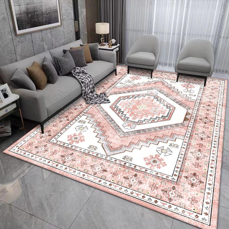 Ethnic Style Living Room Decoration Large Carpet Vintage Bohemian Style Rug Sofa Bedroom Bedside Non Slip Foot Pad