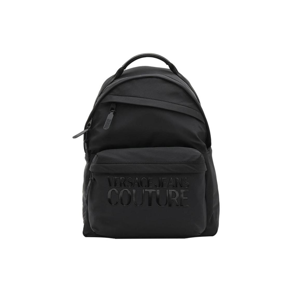 Versace Jeans Couture Men's Black Solid Color Logo Print Backpack Backpacks 74Ya4b90-Zs394-899