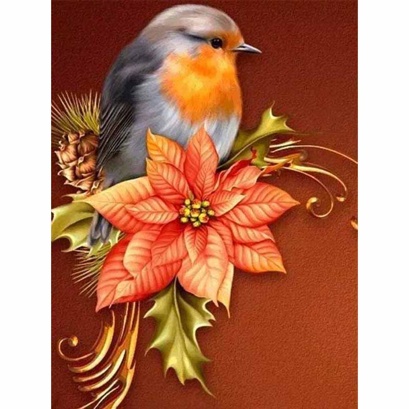 New 5D DIY Diamond Painting Flowers Birds Diamond Embroidery Animal Cross Stitch Full Round Drill Home Decor Manual Gift