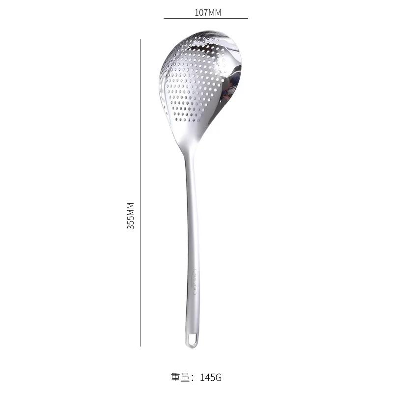 Household and restaurant kitchen tools, big leaky spoon, pepper fried drain net, mesh strainer, 304 stainless steel