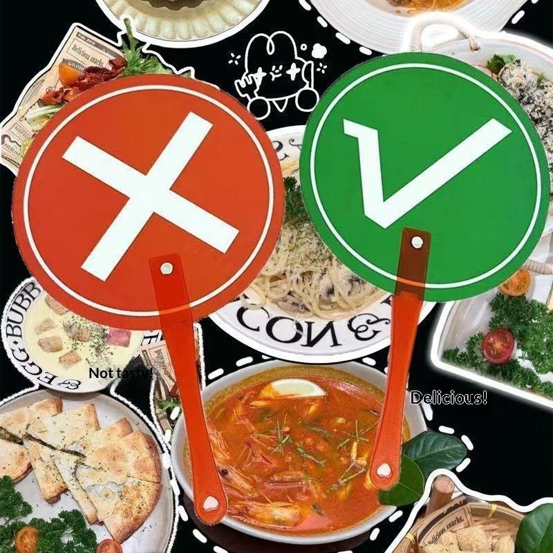 Yes No Double Sided Handheld Sign Paddles Waterproof PVC Clear Print for Baby Shower Bridal Party Fun Games