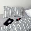 Solid Color Striped Pure Cotton Pillowcase (Single Piece)