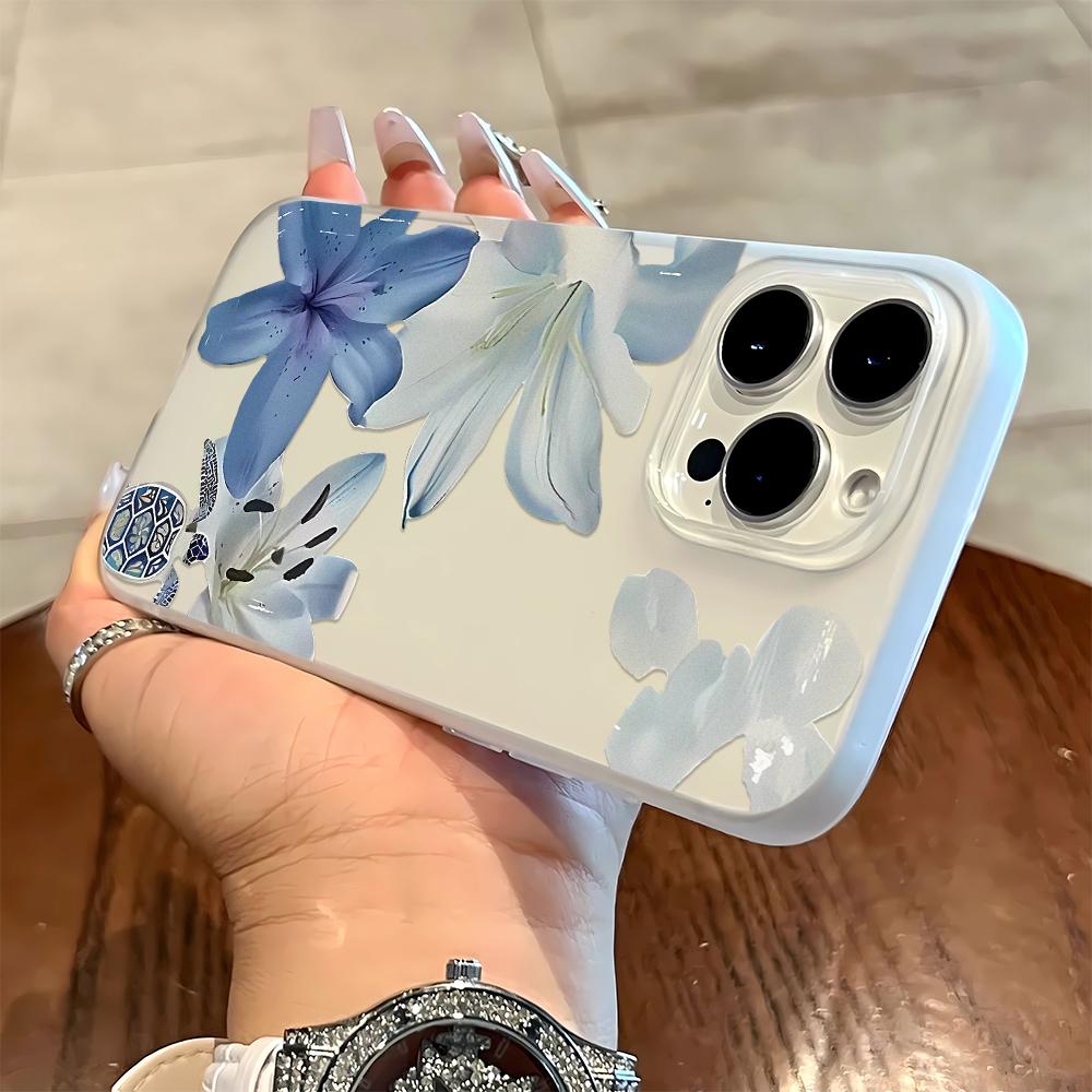 

Flowers and turtles Phone Case For IPhone 17 16 15 14 13 12 11 Pro Max 13 12 XS XR Plus 2022 Shockproof Soft Clear Cases Coque iphone 11 Pro