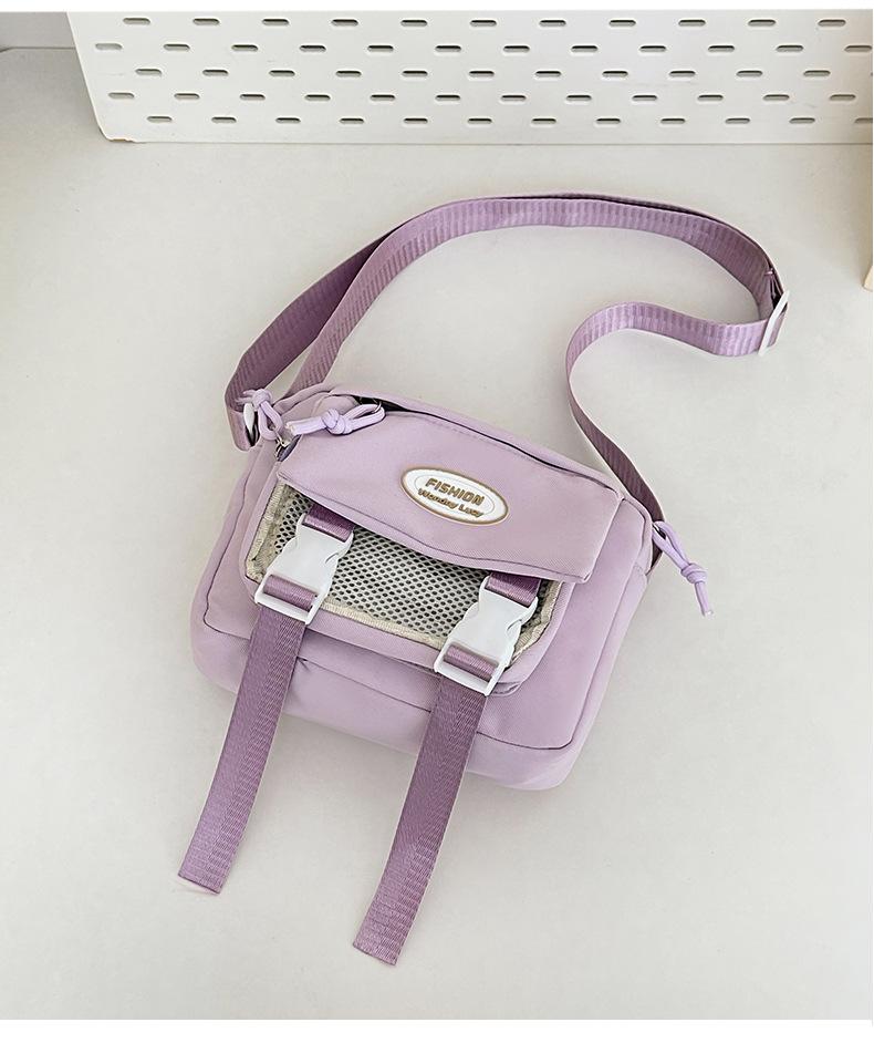 2025 new large-capacity school bag, messenger bag, women's transparent and versatile simple shoulder messenger bag trend