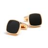 Men's cufflinks, classic simplicity inlaid with black square shirt buttons, cross-border jewelry 1 pair of spot wholesale delivery