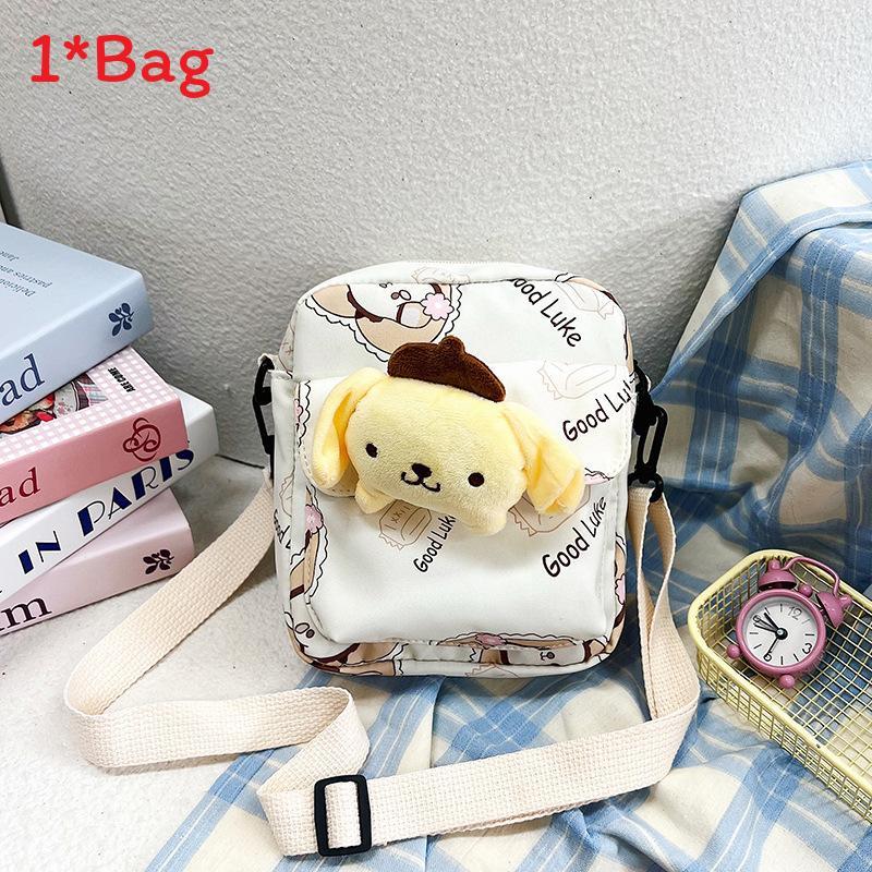 Cinnamoroll Hello Kitty Kuromi Canvas Umhängetasche mit Nähten für den täglichen Gebrauch