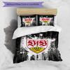 Vfb Fc Crest Printed Pattern Duvet Cover Set – includes 1 duvet cover and 2 matching pillowcases Bedroom decor Christmas gifts
