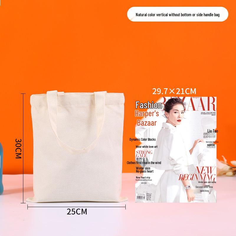 High-End Custom Logo Canvas Tote Bag - White, Blank, Personalized Printing