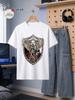 1pc Male Graphic T Shirt Archangel Saint Michael Slaying Dragon Short Sleeve Crew Neck for Teenagers[solely 1pc T-SHIRT], for Teenager