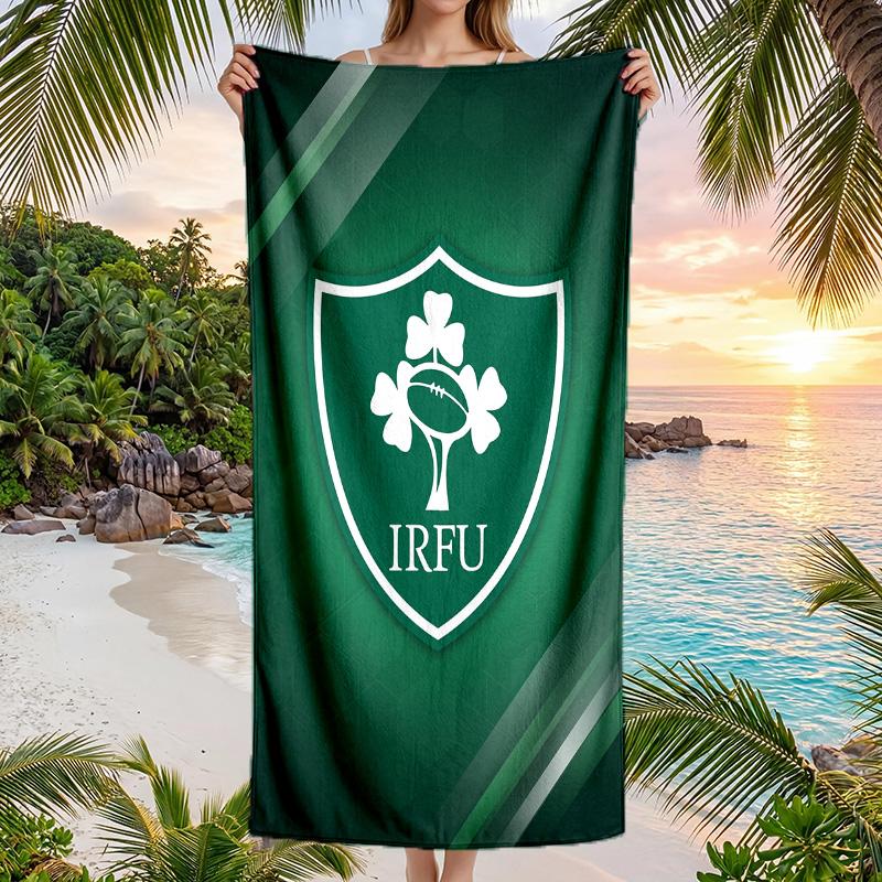 Ireland Rugby Fashion Beach Towel Portable Soft Quick Dry Towel For Swimming Camping Holiday Use