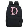 Back To School Rucksacks Trend Graphic Flower Alphabet Harajuku Style Trend Open-air Journey Knapsack Zip Laptop Bagpack