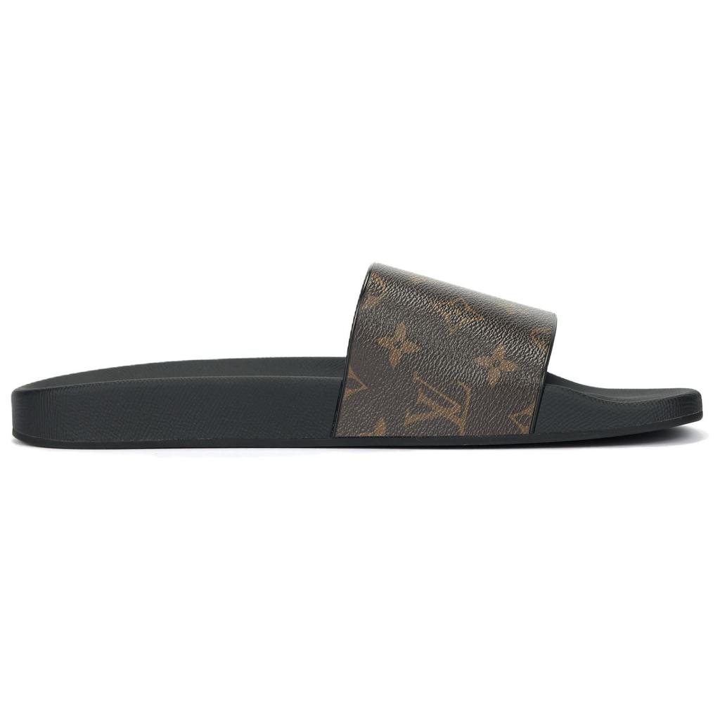 Louis Vuitton Waterfront Slide Slippers Men's Black Brown 1A3PSB