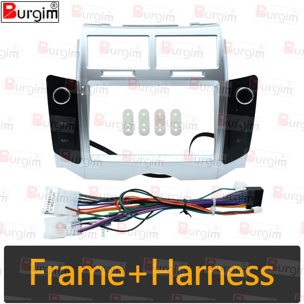 

Car Radio Fascia Frame For Toyota Yaris XP90 Vitz Platz 2005-2012 7 inch 2DIN Stereo Panel 16PIN Harness Wire Power Cord Adapter frame cable