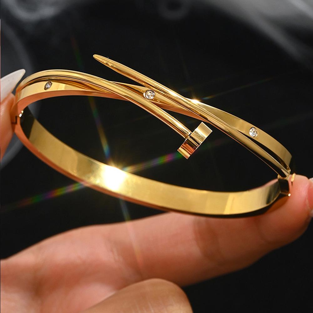 Elegantes Zirkonarmband - Weißer Titanstahl für Damen